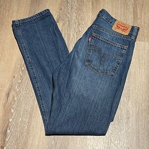 Levi's 505 Regular Fit Jeans Mens W28 L32 Medium‎ Wash Denim Distressed Ripped